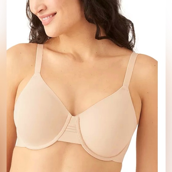 Wacoal At Ease Underwire Bra Nude 38C Adjustable Straps Full Coverage Seamless - Picture 1 of 5